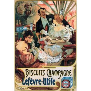 Mucha, Alphonse Marie - Poster advertising Biscuits Champagne Lefèvre-Utile Reproducere