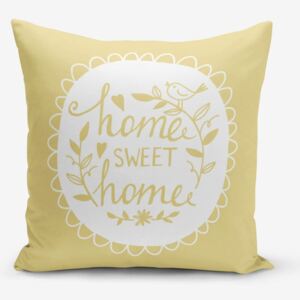 Față de pernă Minimalist Cushion Covers Home Sweet Home, 45 x 45 cm, galben