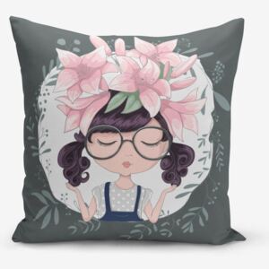 Față de pernă Minimalist Cushion Covers Flower and Girl, 45 x 45 cm
