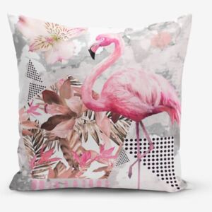 Față de pernă Minimalist Flamingo Modern, 45 x 45 cm