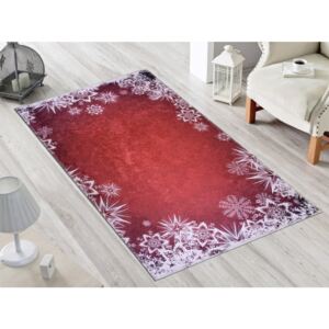 Covor Vitaus Snowflakes, 50 x 80 cm, roșu-alb