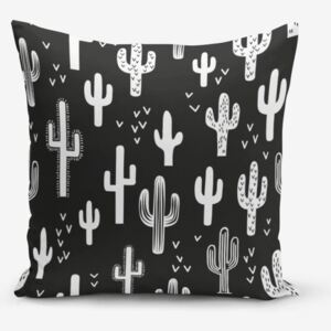 Față de pernă cu amestec din bumbac Minimalist Cushion Covers Black White Cactus Duro, 45 x 45 cm, negru - alb
