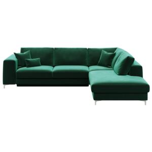 Canapea cu șezlong pe partea dreaptă Rothe, verde închis