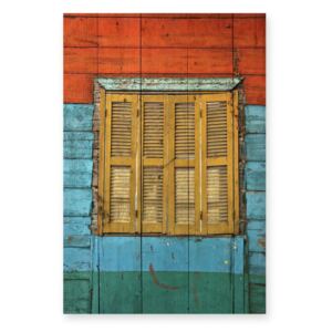 Tablou din lemn de pin Really Nice Things Colorful Window, 40 x 60 cm