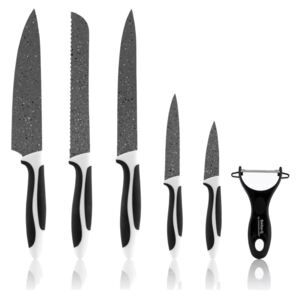 Set 5 cuțite din inox și curățător pentru legume InnovaGoods Swiss Q