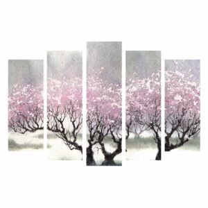 Tablou din 5 piese pe pânză Cherry Blossom