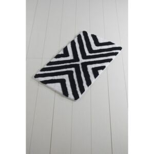 Covor baie Crasso Geometrico, 100 x 60 cm, negru - alb