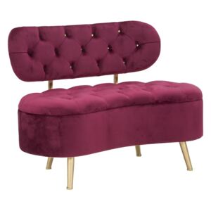 Canapea cu spațiu pentru depozitare Mauro Ferretti Curva, roșu vișiniu