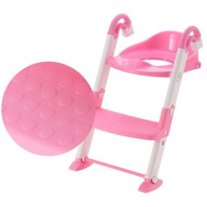 Reductor pentru toaleta cu scarita Little Mom Stair Potty Pink