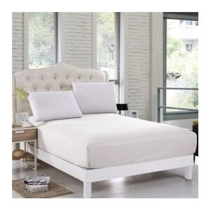 Husa de pat cu elastic ptr hotel 90x200cm alb