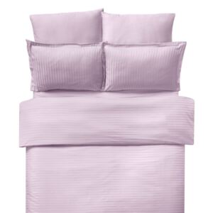 Lenjerie de pat damasc cu 6 piese culoarea roz