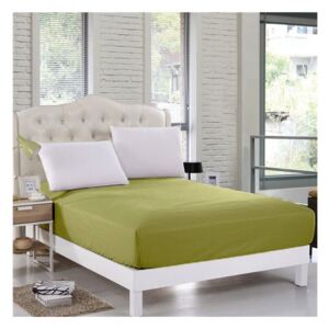 Husa de pat cu elastic 180x200cm + 2 fete perna verde inchis