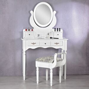 SEA14 - Set Masa alba toaleta cosmetica machiaj oglinda masuta vanity