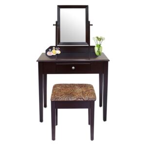 SEM210 - Masa maro toaleta cosmetica machiaj cu oglinda masuta vanity cu oglinda si scaunel tapitat