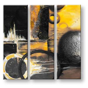 Tablouri pictate manual pe canvas DeLUXE ABSTRACT 3 piese 033D3 ()