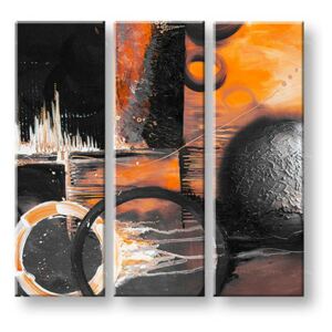 Tablouri pictate manual pe canvas DeLUXE ABSTRACT 3 piese 034D3 ()