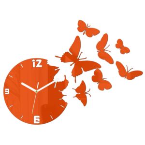 Ceas de perete FLUTURI ORANGE HMCNH003-orange (ceas modern de)
