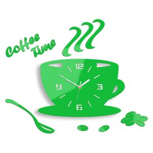 Ceas de perete COFFE TIME 3D GREEN HMCNH045-green (ceas modern)