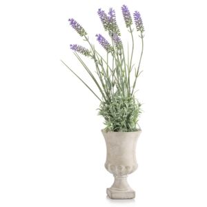 Vază ceramică cu flori artificiale LAWENDA 10x45cm (vază)