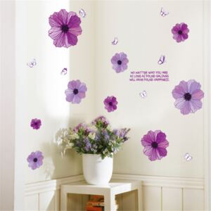 Sticker perete Romantic Purple Flower Art Wall 60x90 cm