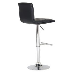 Set 2 scaune de bar tapitate cu piele ecologica, cu picior metalic Retro Black, l40xA44xH83 cm