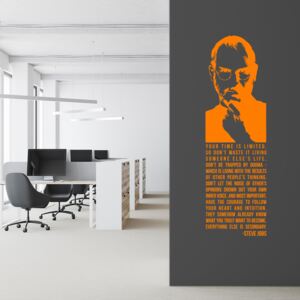 Steve Jobs quote - autocolant de perete Portocaliu 30 x 100 cm
