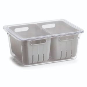 Cutie depozitare pentru frigider, din plastic, Freeze Gri, L22,5xl17,5xH10 cm