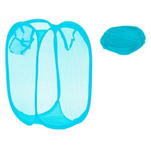 Cos de rufe pliabil din tesatura, cadru otel, 27x27x45 cm, albastru