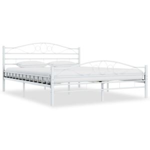 Cadru de pat, alb, 160 x 200 cm, metal