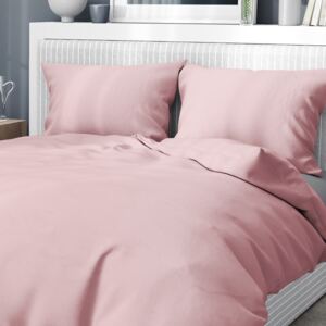 Goldea lenjerie de pat din bumbac satinat de lux - model 025 - roz vechi 140 x 200 și 70 x 90 cm