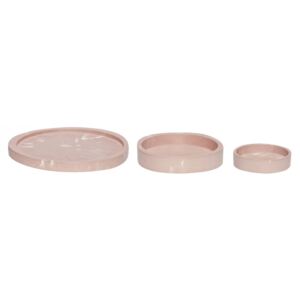 Set 3 boluri decorative roz din ceramica Concrete Bowl Hubsch