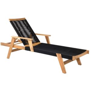 Şezlong JA1415 Negru + salcâm