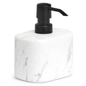 Dozator pentru sapun din ceramica, Marble Alb / Negru, L11xl8,1xH13,2 cm