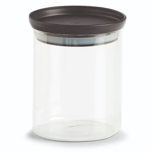 Recipient pentru depozitare cu capac etans, din sticla, Classic Medium / Negru, 650 ml, Ø10,3xH13 cm
