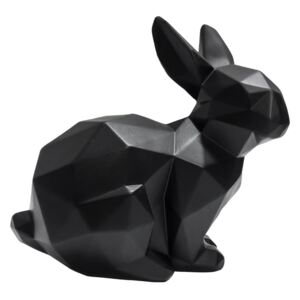 Statuetă PT LIVING Origami Bunny, înălțime 17 cm, negru mat