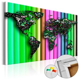 Tablou din plută - Pencil World 90x60 cm