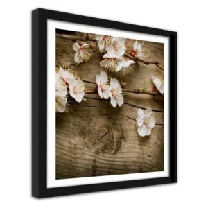 CARO Imagine în cadru - Peach Flowers 20x20 cm Negru