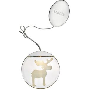Ornament luminos cu LED Krinner Lumix Deco Lights ren, cu baterii, Ø 10 cm, alb neutru, baterii incluse