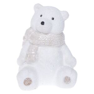 Statuetă decorativă din ceramică Ewax Polar Bear, înălțime 14 cm, alb