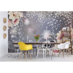 Fototapet - Magnolia Sparkles Modern Floral Design Vliesová tapeta - 206x275 cm