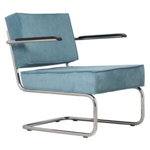 Fotoliu lounge cu brate cromat albastru Lounge Chair Ridge Rib Arm Blue 12A