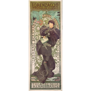 "Lorenzaccio", with Sarah Bernhardt, at the Renaissance at the Théâtre de la Renaissance (poster), 1896 Reproducere, Alphonse Marie Mucha