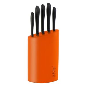 Set 5 cuțite cu suport Vialli Design, portocaliu
