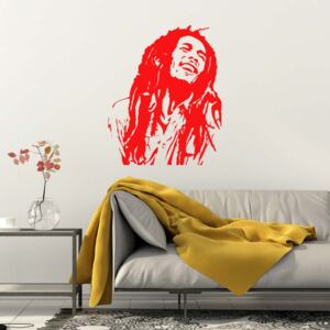 GLIX Bob Marley - autocolant de perete Rosu deschis 55 x 65 cm