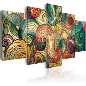 Tablou pe pânză - Colourful Waves 100x50 cm