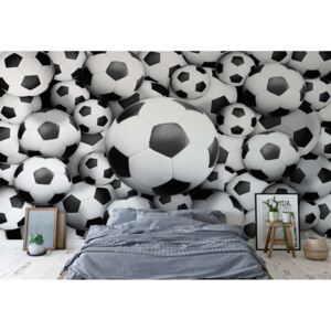 Fototapet - 3D Footballs Vliesová tapeta - 416x254 cm