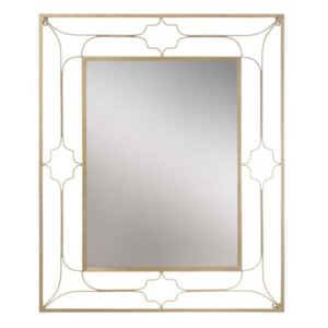 Oglindă de perete Glam, 100x80x3 cm, metal/ mdf/ sticla, auriu
