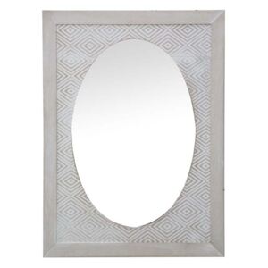 Oglindă de perete Hypnos, 65x48x2 cm, mdf/ sticla, alb/ gri