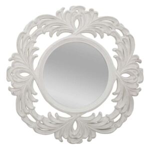 Oglindă Luxembourg, 100x100x4.5 cm, rasina/ sticla, alb