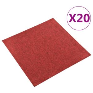 Plăci de pardoseală, 20 buc., roșu, 50 x 50 cm, 5 m²